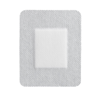 The Medline Bordered Gauze Adhesive Island Wound Dressing is a rectangular bandage featuring a soft absorbent pad at its center, displayed on a plain white background.