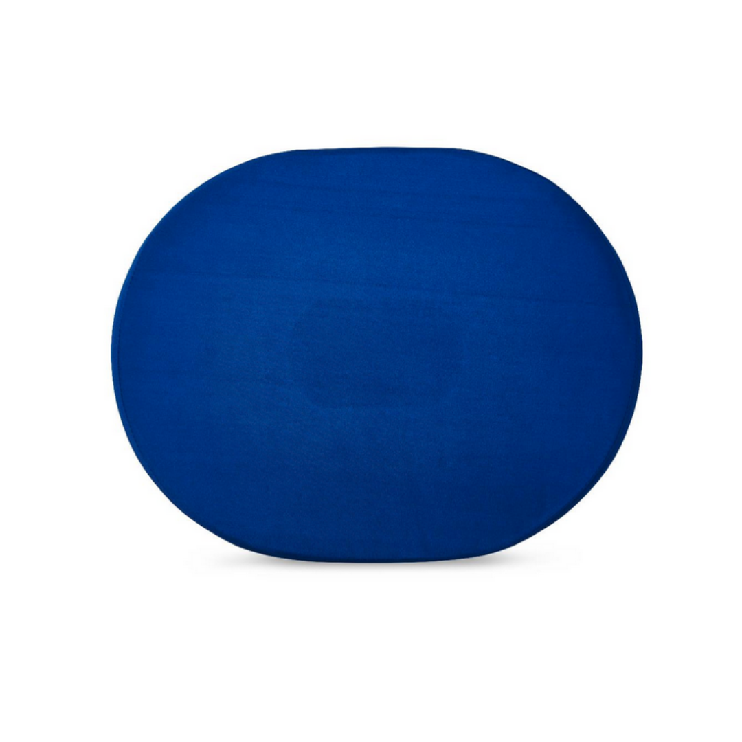 The Medline Compressed Foam Ring with Tailbone Cutout is a round, flat, blue cushion featuring supportive foam and a smooth surface, shown on a white background.