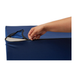 A hand pulls back the dark blue zippered cover of the Medline High-Density Foam Bed Wedge (24 x 20 x 8.5), revealing its light-colored foam inner layer for versatile elevation and support.