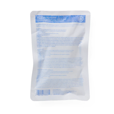 A Medline Deluxe Instant Cold Pack, white and rectangular with blue text and instructions on the front, shown from the back against a plain white background. For more details, see specifications or check our FAQs.