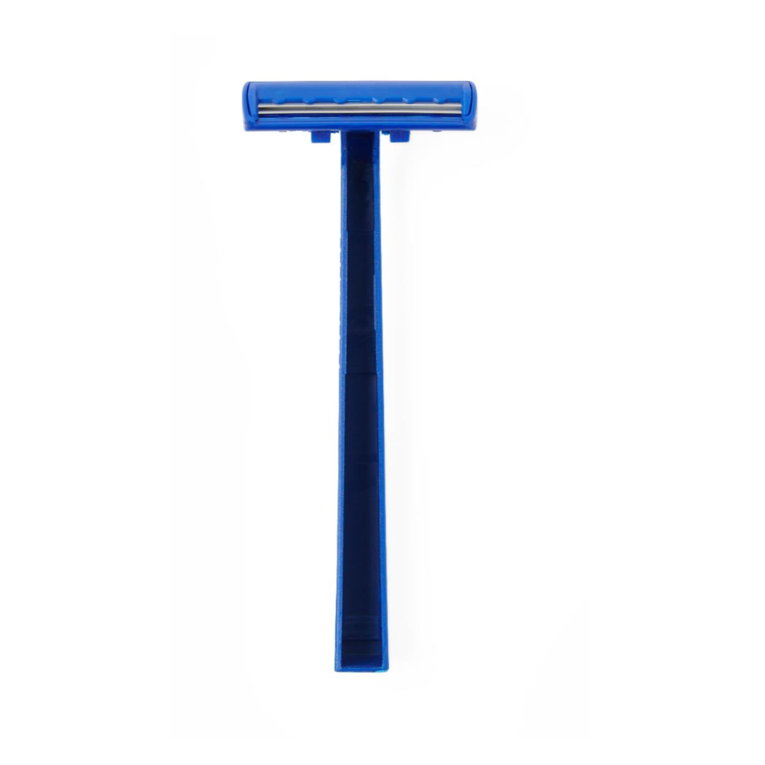 The Medline Disposable Twin Blade Facial Razor is displayed vertically against a white background, perfect for patient preparation routines.