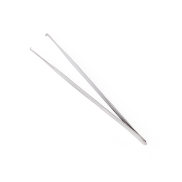 A pair of Medline Floor Grade Adson Tissue Forceps with silver, curved, notched tips is shown on a white background—essential instruments for precise tissue handling in surgical procedures.