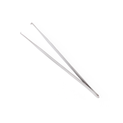 A pair of Medline Floor Grade Adson Tissue Forceps with silver, curved, notched tips is shown on a white background—essential instruments for precise tissue handling in surgical procedures.