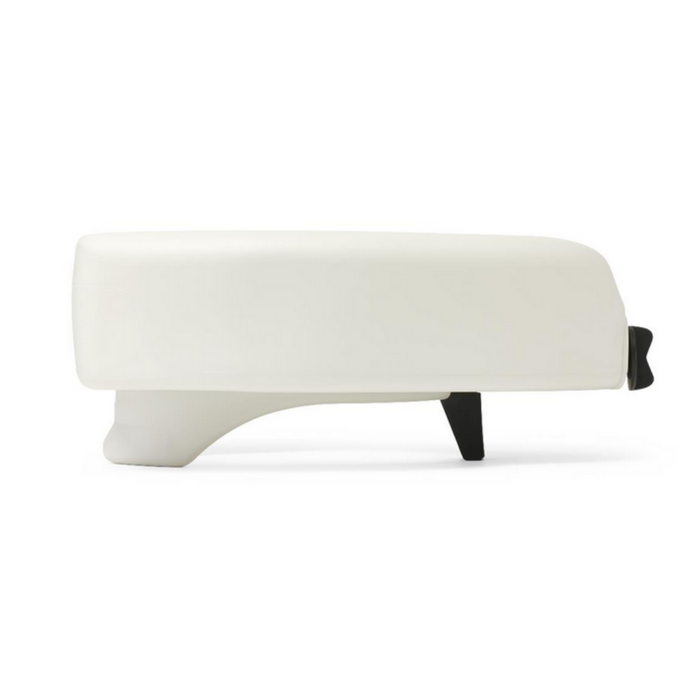 A Medline 5 Raised Easy Locking Toilet Seat with Microban Treatment, featuring a modern white design and smooth rounded edges, shown against a plain white background.