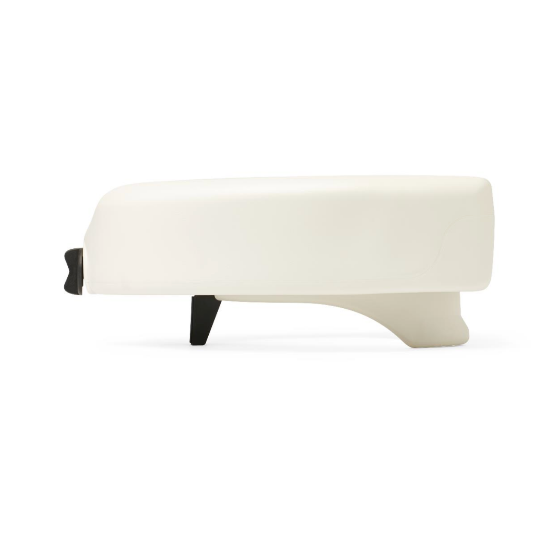A side view of the Medline 5 Raised Locking Toilet Seat with Microban Treatment against a plain white background. The seat features a sleek, contoured design with smooth curves, enhancing both comfort and modern style.
