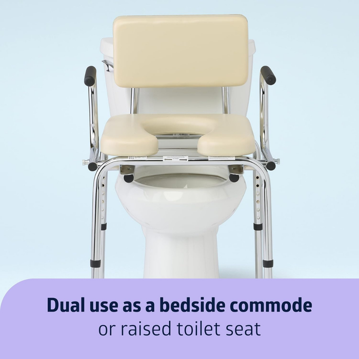 Medline Padded Bedside Drop-Arm Commode