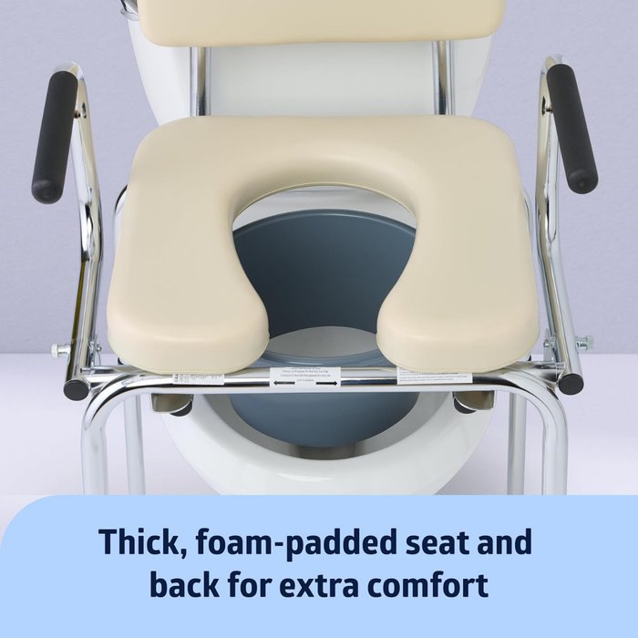 Medline Padded Bedside Drop-Arm Commode