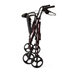 The Medline Heavy-Duty Bariatric Rollator with 8 Wheels is shown folded upright for easy storage or transport, featuring a reinforced frame, four wheels, and hand brakes.