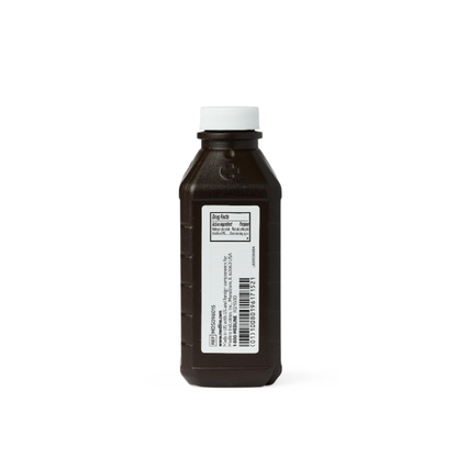 A brown plastic bottle with a white cap and a white label displaying "Medline Hydrogen Peroxide 3%" in black text, along with a barcode and product details, stands upright against a plain white background.