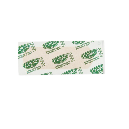 A single Medline Large Adhesive Pressure Bandage in sealed packaging, featuring the product logo and a warning not to use if the wrapper is damaged or open.