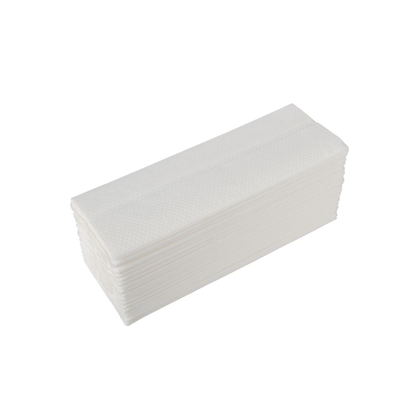 A stack of Medline Multifold Paper Towels is neatly arranged against a plain white background, providing a hygienic solution for drying hands.