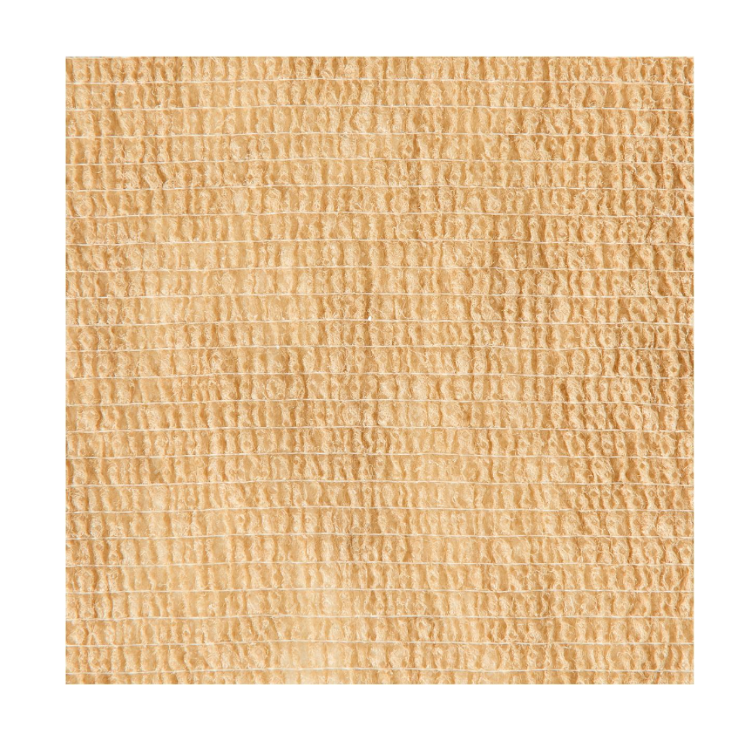 Light brown, textured square paper resembling recycled kraft—similar to packaging for Medline Non-Sterile Tam Self-Adherent Wrap Short Rolls—features a subtle grid and wavy lines, photographed on a white background.