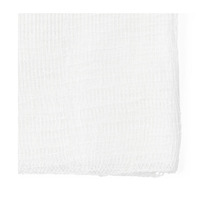 A close-up of a Medline Nonsterile 100% Cotton Woven Gauze Sponge, highlighting its fine, loosely woven texture and grid-like pattern.