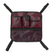 The rectangular maroon Medline Rollator Hanging Storage Bags, made of durable nylon, come with adjustable straps and multiple pockets, including one with a flap. Its machine-washable design ensures easy care and longevity.