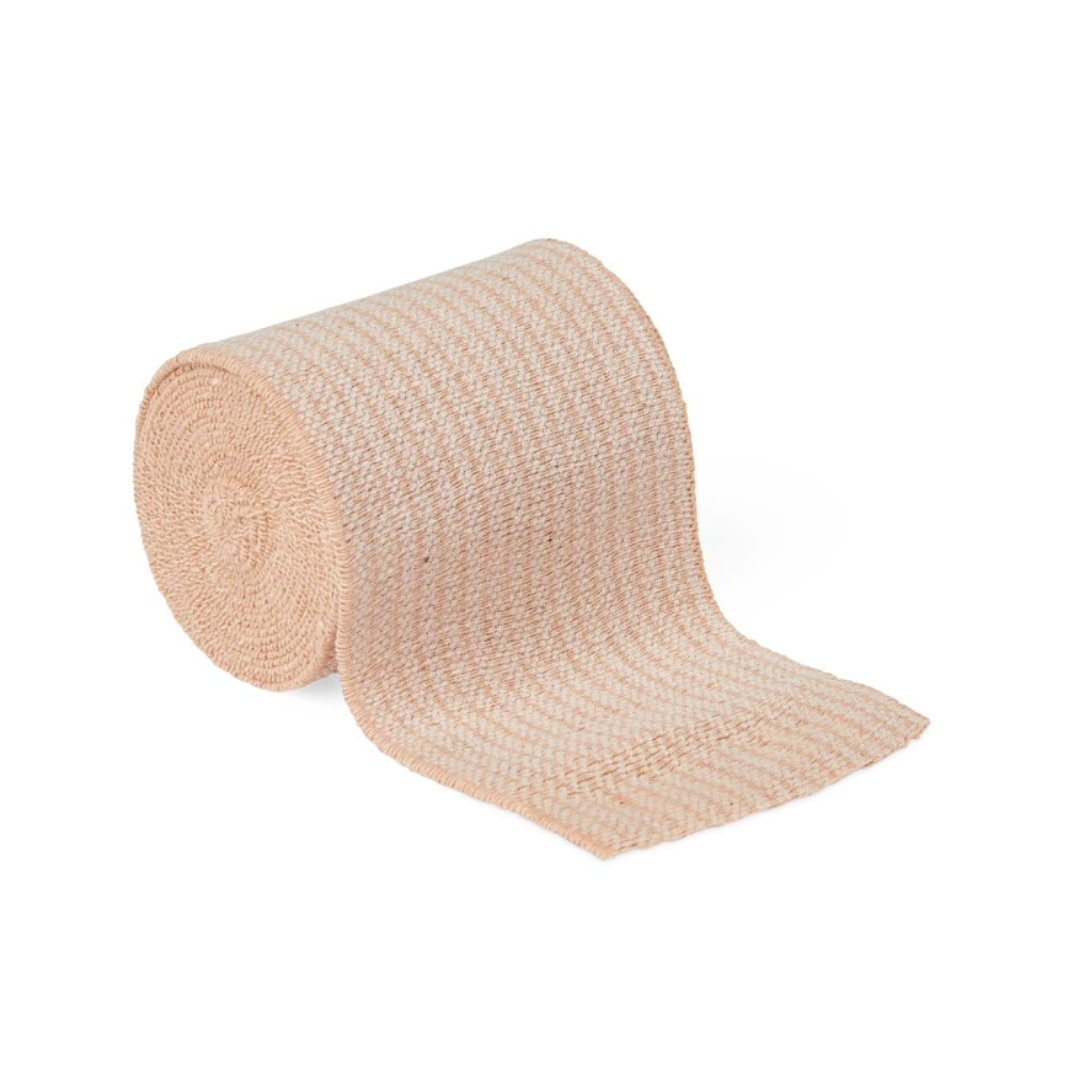 A partially unrolled Medline Soft-Wrap Elastic Bandage with a textured surface is shown on a white background.