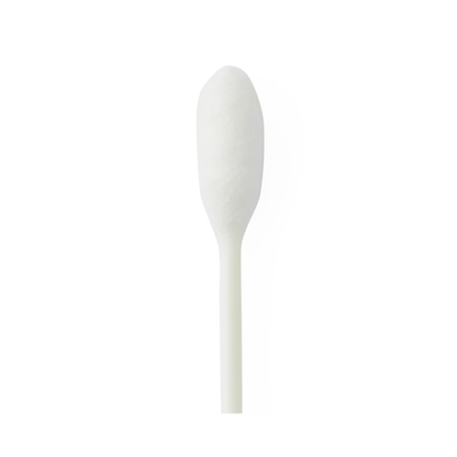 A Medline Sterile Triple-Pack Alcohol Swabstick with a white cotton tip and white stick is shown vertically against a plain white background.