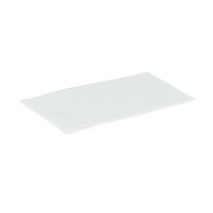 A Medline Ultrasoft Disposable Dry Cleansing Cloth, plain white and rectangular like a fragrance-free incontinence care wipe, is shown lying flat on a white background.