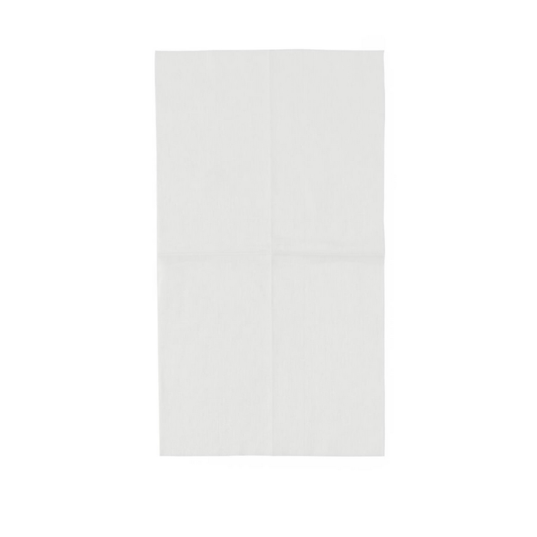 A Medline Ultrasoft Disposable Dry Cleansing Cloth is displayed flat on a white background, showing visible fold lines, resembling fragrance-free cloths commonly used for incontinence care.