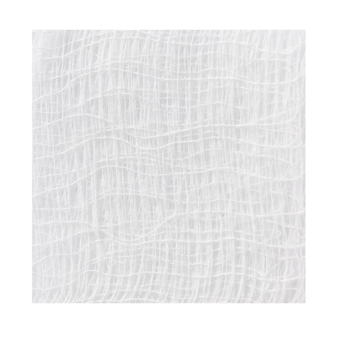Close-up of Medline Woven Sterile Gauze Sponges showcasing their grid-like, loosely woven texture and intersecting threads against a plain white background.