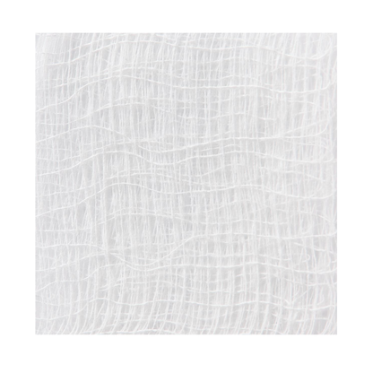 Close-up of Medline Woven Sterile Gauze Sponges showcasing their grid-like, loosely woven texture and intersecting threads against a plain white background.