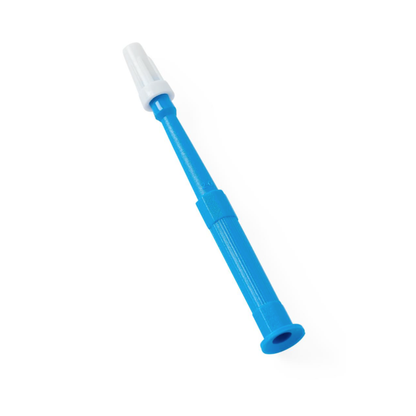 Medline Sterile Biopsy Punches shown: blue plastic handle with white brush tip, resembling a biopsy instrument, displayed on a white background.