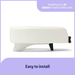 Side view of the Medline 5 Raised Easy Locking Toilet Seat with Microban Treatment against a white background with purple border. Text: Healthcare’s #1 choice in Bath and Home Safety. Easy to install at the bottom.