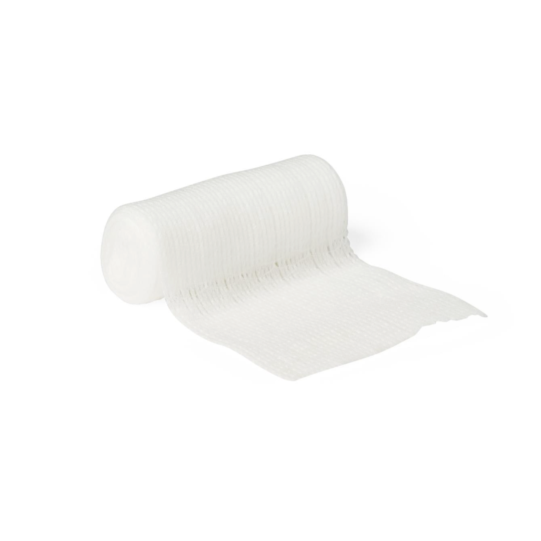 A partially unrolled Medline Nonsterile Conforming Stretch Gauze Bandage displayed on a plain white background.