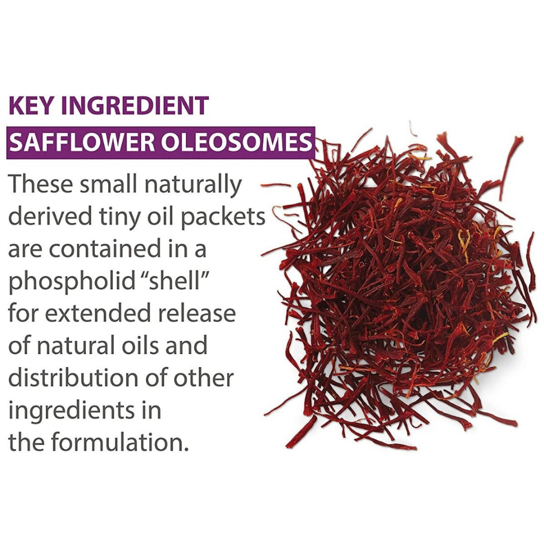 Red safflower threads illustrate how Medline Remedy Clinical Skin Cream uses safflower oleosomes—tiny, petrochemical-free oil packets—for the slow release of oils and ingredients in their full body lotion formula.