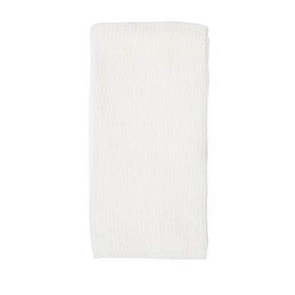 A Medline Sterile 100% Cotton Woven Gauze Sponge, neatly folded and textured, is shown on a white background.