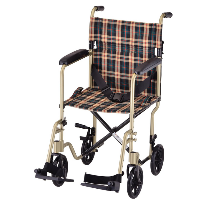 Nova Medical Lightweight Aluminum Transport Chair Champagne 329CP