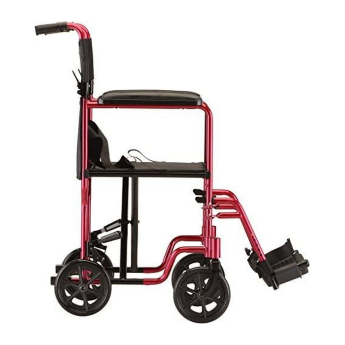 Nova Medical Lightweight Aluminum Transport Chair 329R Red