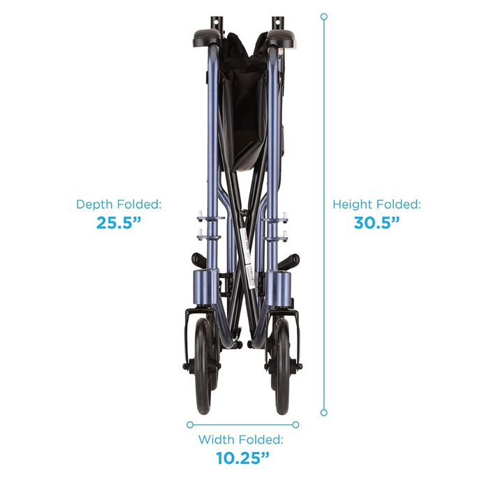Nova Medical Lightweight Aluminum Transport Chair 329 folded dimensions