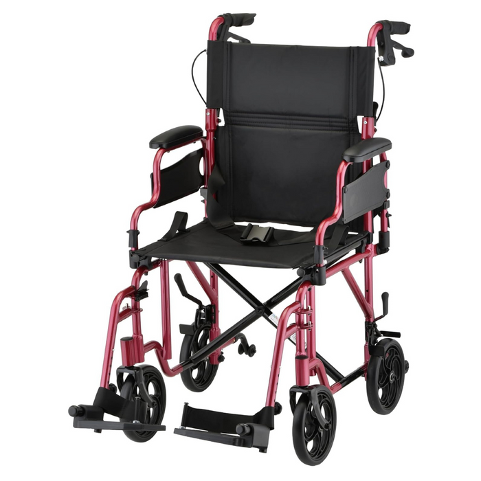 Nova Medical Lightweight Aluminum Folding Transport Chair Red 350R