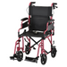 Nova Medical Lightweight Aluminum Folding Transport Chair Red 350R