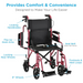 Nova Medical Lightweight Aluminum Folding Transport Chair Red 350R