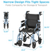 Nova Medical Lightweight Aluminum Folding Transport Chair 350B Blue