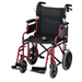 Nova Medical Lightweight Transport Chair with Locking Hand Brakes an XL Wheels Red 352R