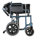 Folded Nova Medical Lightweight Transport Chair with Locking Hand Brakes an XL Wheels Blue 352B