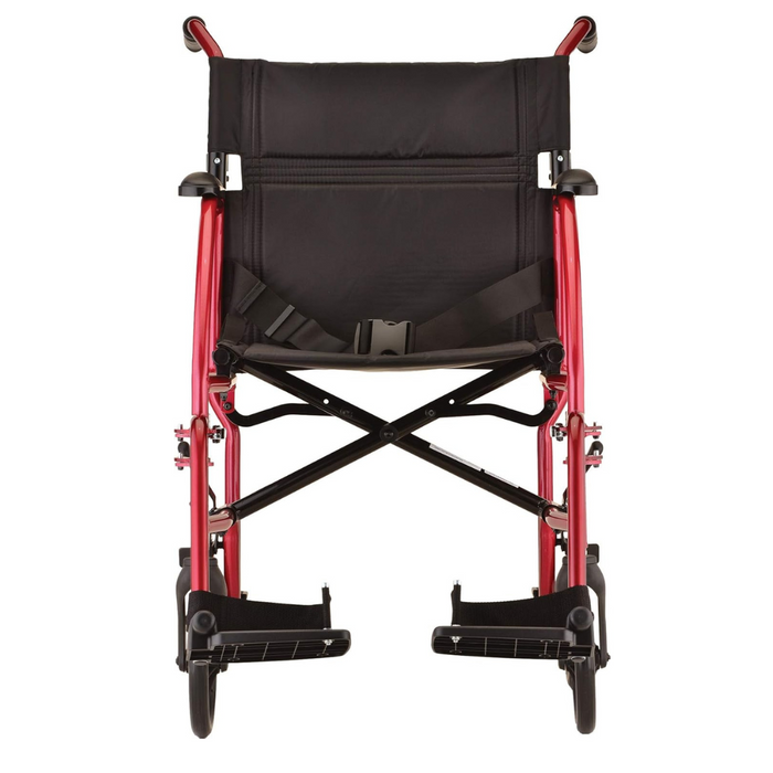 Nova Medical Ultra Lightweight Folding Transport Chair 379R red