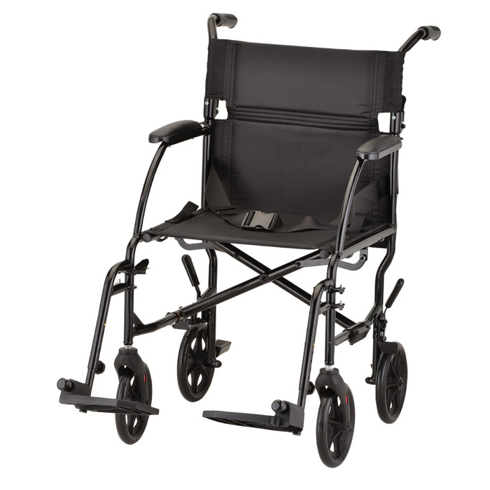 Nova Medical Ultra Lightweight Folding Transport Chair 379BL Black