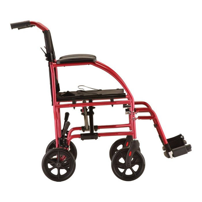 Nova Medical Ultra Lightweight Folding Transport Chair 379R red