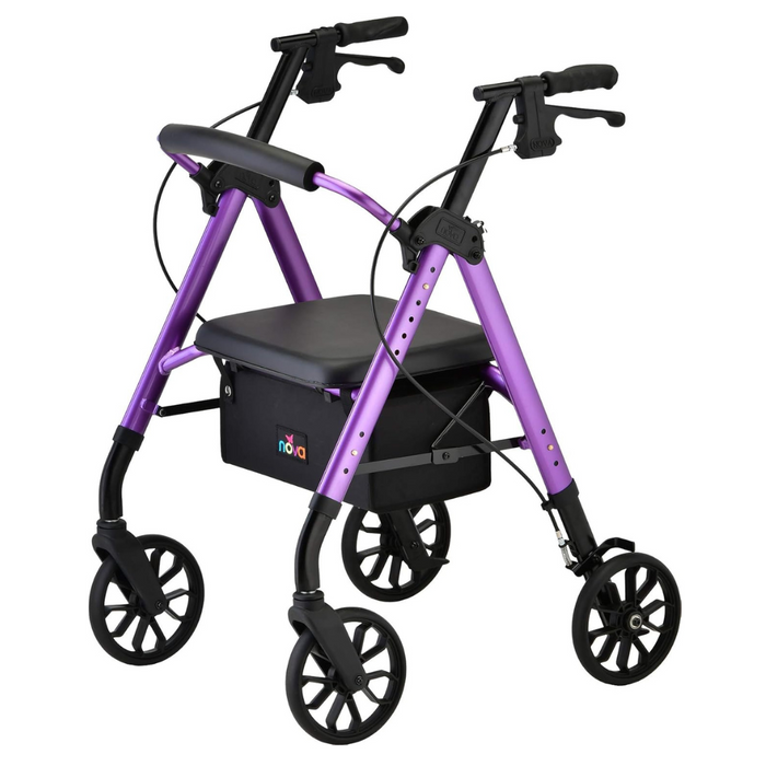 Nova Medical Star 8 Lightweight Rollator - Height Adjustable Seat and Handles 4288PL Purple