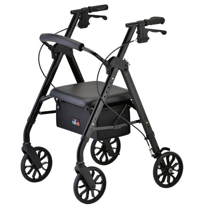 Nova Medical Star 8 Lightweight Rollator - Height Adjustable Seat and Handles 4288BK Black