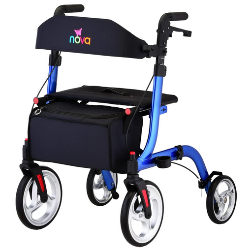 Nova Medical Express All-Terrain Rollator - Large 10” & 8” Wheels Blue 4328BL