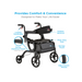 Nova Medical Gemini 2-in-1 Rollator Transport Chair - Carbon Black 