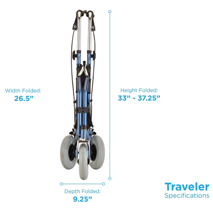 Nova Medical Traveler 3 Wheel Rollator Walker 4900