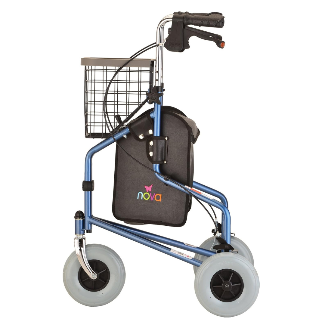 Nova Medical Traveler 3 Wheel Rollator Walker 4900BL Blue