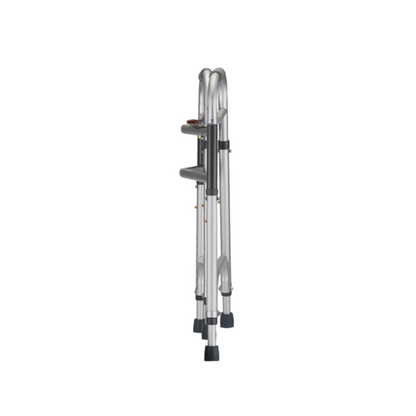The Nova Medical HD Bariatric Walker, featuring black rubber tips, is displayed folded upright on a white background.