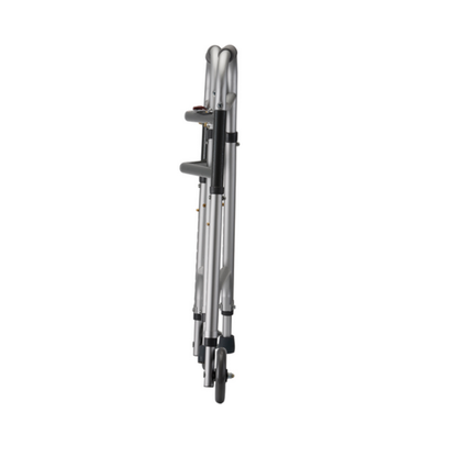 The Nova Medical HD Bariatric Walker in silver with black handles and small wheels is displayed upright against a plain white background.