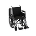 The Nova Medical Lightweight Portable Wheelchair with Flip-Back Arms features a sturdy metal frame, large rear wheels, small front wheels, armrests, and adjustable footrests for comfort. Its lightweight and foldable design ensure convenience without sacrificing usability.